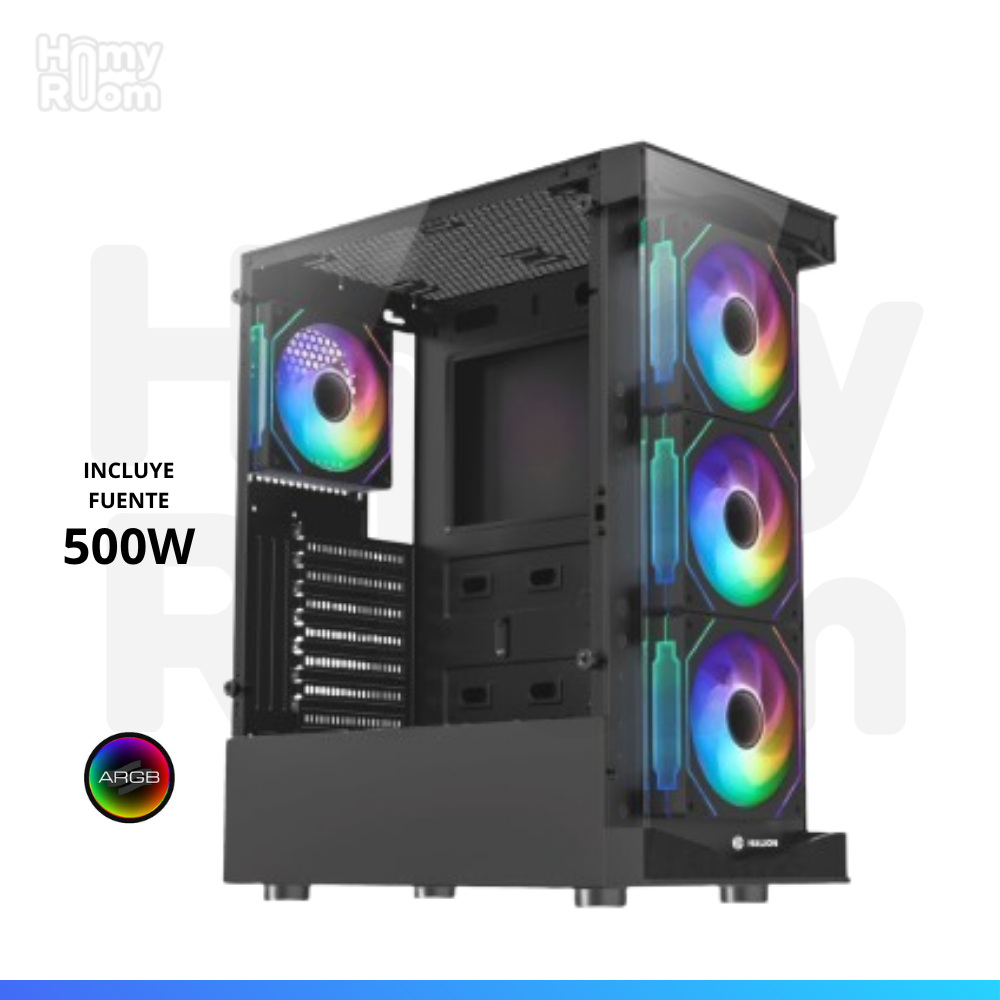 CASE GAMER HALION TAURO CR33 + FUENTE 500W ARGB
