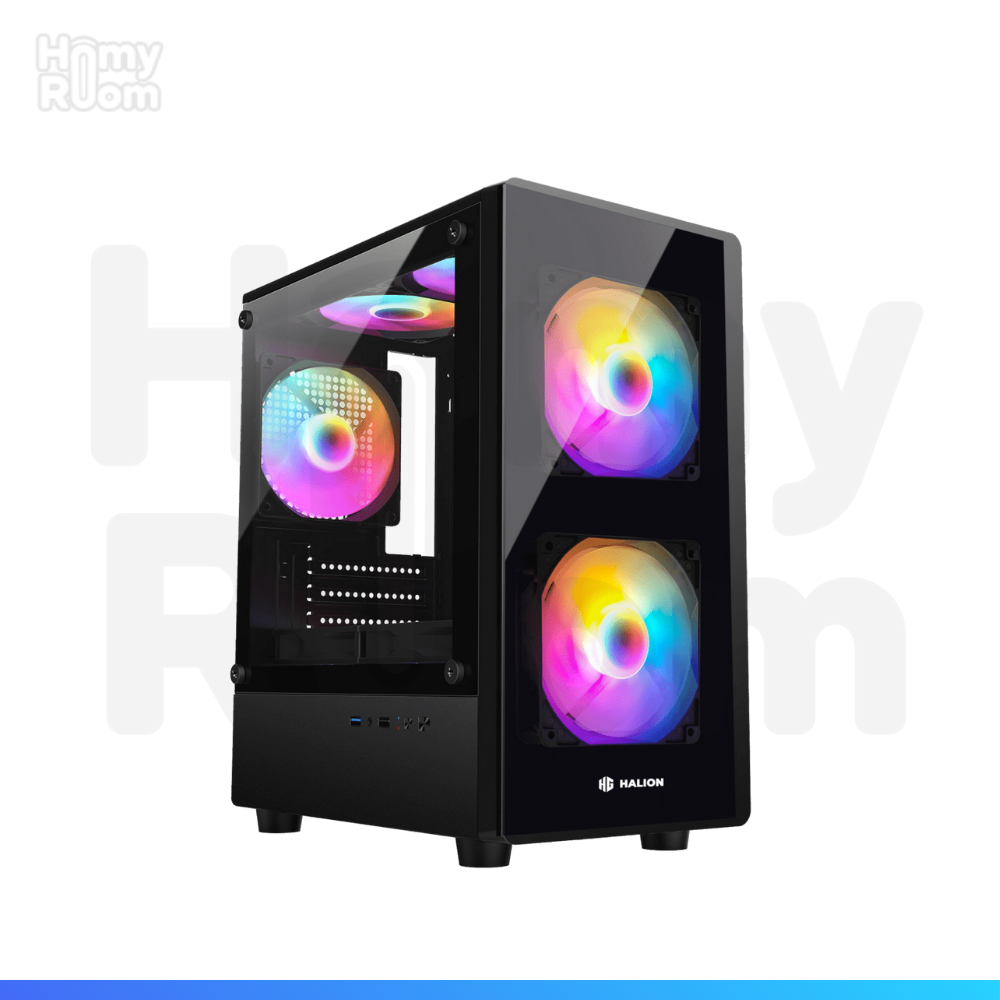 CASE GAMER MICRO ATX HALION LUNA 3 FANS RGB