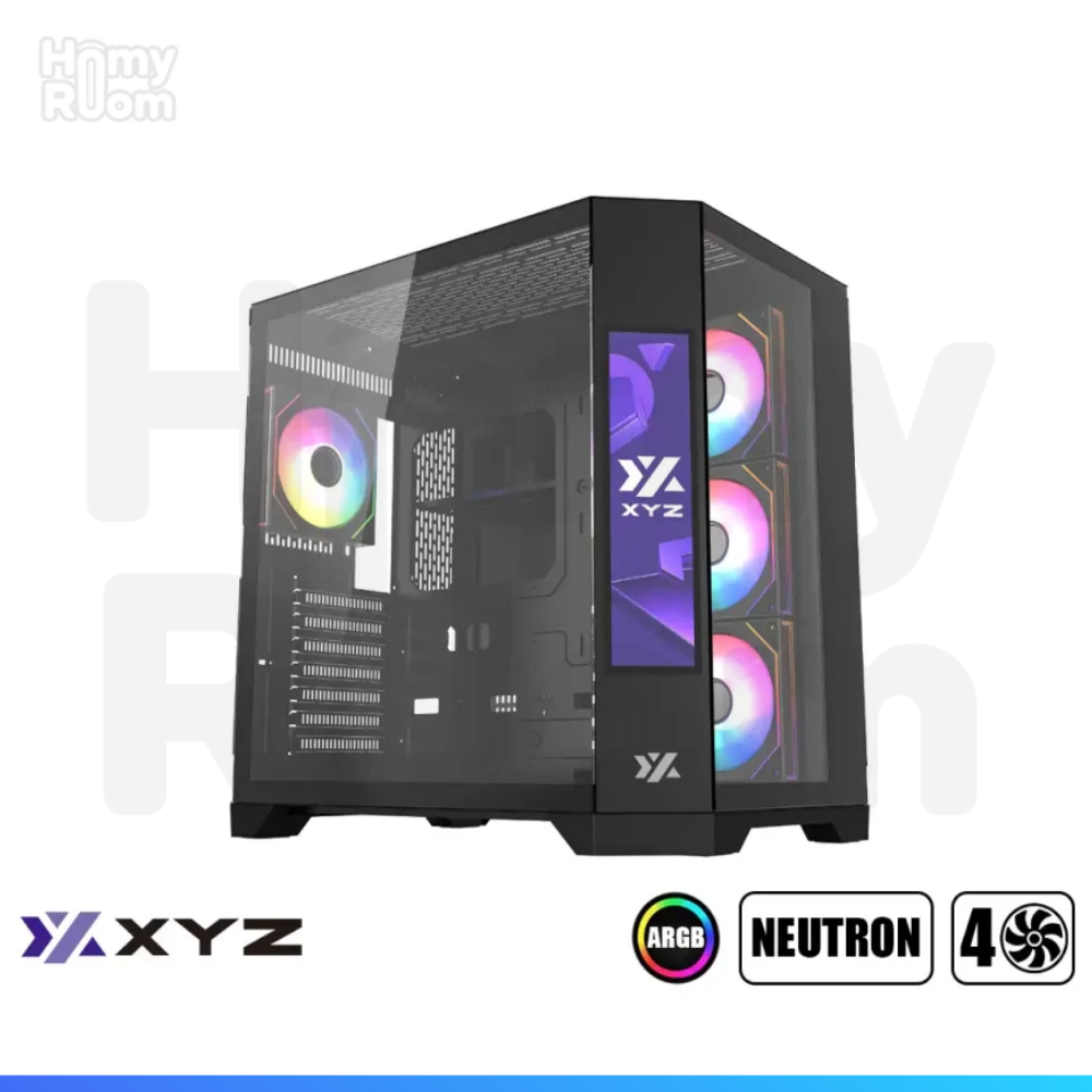 CASE GAMER XYZ NEUTRON BLACK VIDRIO TEMPLADO CON PANTALLA